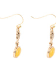 Harmony Orange Quartz Golden Drop Earrings