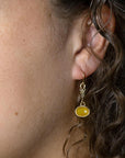 Harmony Orange Quartz Golden Drop Earrings