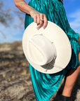 Wide Brim Ivory Hat -clearance