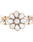 Hibiscus White Mother of Pearl and Golden Cuff Bracelet