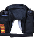 Hilason Saddle Bags with Bottle 600d Cordura Outer Black.