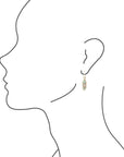 Blue Turquoise and Grey Labradorite Golden Drop Earrings