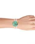 Honey Bee Blue Turquoise Golden Cuff Bracelet