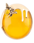 Honey Bee Yellow Agate Golden Ring