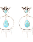Honey Blue Turquoise Sterling Silver Drop Earrings