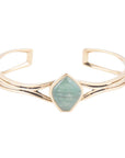 Hush Green Aventurine and Golden Cuff Bracelet