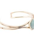 Hush Green Aventurine and Golden Cuff Bracelet