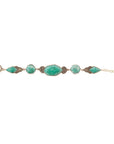 Ikkat Green Chrysocolla Golden Link Bracelet