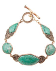 Ikkat Green Chrysocolla Golden Link Bracelet