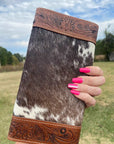 Cowgirl Cowhide and Tooled Leather Wallet