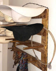 9 Cowboy Hat Rack | Cowboy Hat Holder | Rustic Western Hat Display | Handcrafted Wooden Organizer | Space-Saving Home Decor | Made in USA