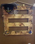 6 Cowboy Hat Rack Vertical | Cowboy Hat Holder | Rustic Western Hat Display | Handcrafted Wooden Organizer | Space-Saving Home Decor | Made in USA
