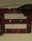 4 Cowboy Hat Rack Horizontal | Cowboy Hat Holder | Rustic Western Hat Display | Handcrafted Wooden Organizer | Space-Saving Home Decor | Made in USA