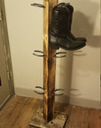 6 Pair Cowboy Boot Tree Rack | Vertical Western Boot Organizer | Rustic Wooden Boot Storage Stand | Mudroom & Entryway Decor | Handcrafted in USA