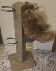 4 Pair Cowboy Boot Tree Rack | Vertical Western Boot Organizer | Rustic Wooden Boot Storage Stand | Mudroom & Entryway Decor | Handcrafted in USA