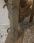 4 Pair Cowboy Boot Tree Rack | Vertical Western Boot Organizer | Rustic Wooden Boot Storage Stand | Mudroom & Entryway Decor | Handcrafted in USA