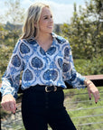 Mila Pattern Button Top