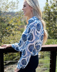 Mila Pattern Button Top