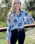 Mila Pattern Button Top