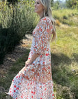 Lily Floral Ruffled Tiered Midi Dress