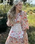 Lily Floral Ruffled Tiered Midi Dress