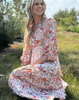 Lily Floral Ruffled Tiered Midi Dress