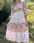 Lily Floral Ruffled Tiered Midi Dress