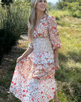 Lily Floral Ruffled Tiered Midi Dress
