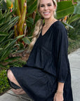 Clara Ruffled Chambray Dress
