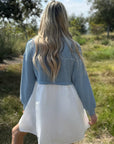 Chloe Stripe Pleated High Waist Dress