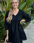 Clara Ruffled Chambray Dress