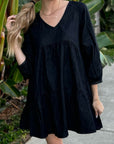 Clara Ruffled Chambray Dress