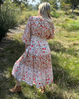 Lily Floral Ruffled Tiered Midi Dress