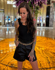 Black Ruffle High Waist Shorts