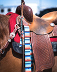 Turquoise Red Serape Cinch Strap Set