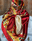 35X35" Red Mardi Gras Wild Rag / Scarf WR3353