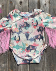 Shea Baby Wild Buffalo Longsleeve Fringe Onesie