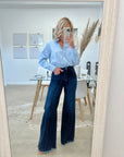 The Loretta Trouser Jean in Dark Wash