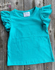 Shea Baby Turquoise Ruffle Top
