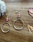 Pink mermaids beads on hoop earrings