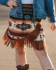 Shea Baby Brown Aztec Fringe Skirt