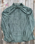Sage Mock Neck Velvet Ribbed Top