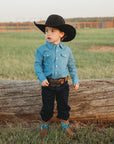 Shea Baby Longsleeve Light Denim Pearl Snap Shirt