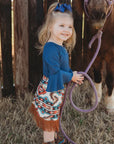 Shea Baby Bell Sleeve Blue Top
