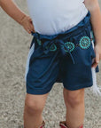 Shea Baby Blue Fringe Shorts