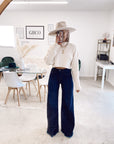The Loretta Trouser Jean in Dark Wash