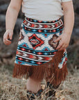 Shea Baby Cream Aztec Fringe Skirt