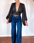 The Loretta Trouser Jean in Dark Wash
