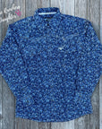 Men’s Blue Paisley Western Shirt