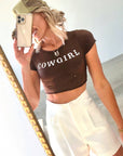 SALE The Cowgirl Mini Tee in Brown